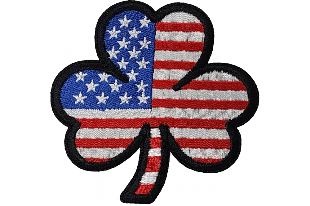 American flag 3 Clover Shamrock Patch