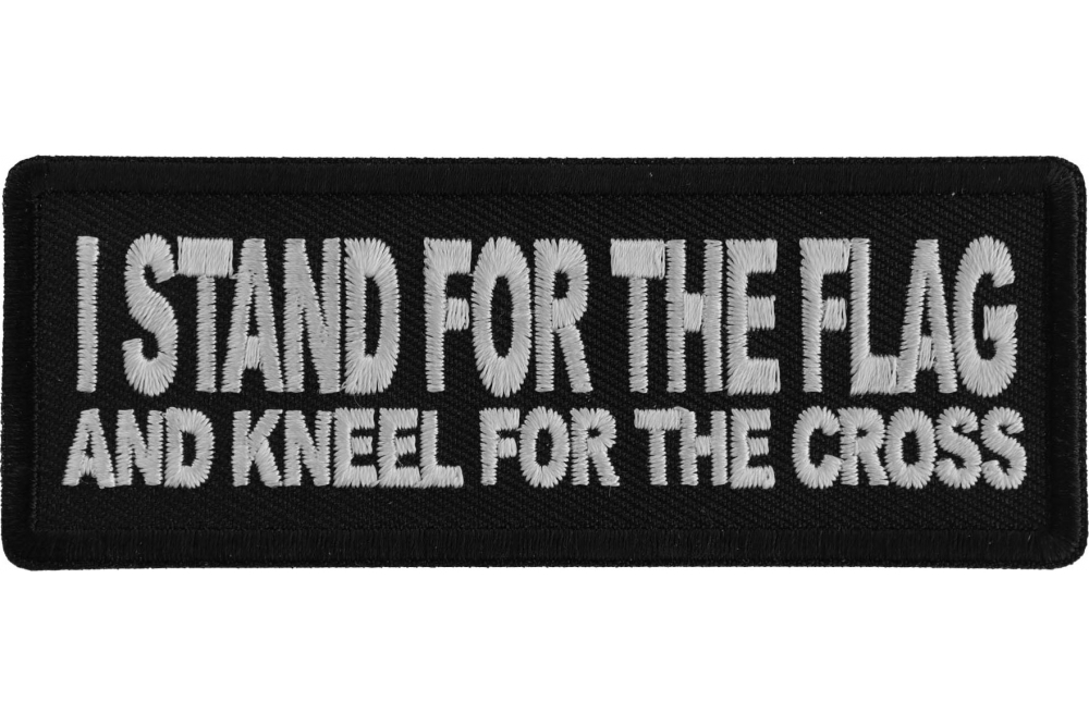 BLACK JEANS IN RED WHITE BLACK CROSS PATCH - THE GOD LAW