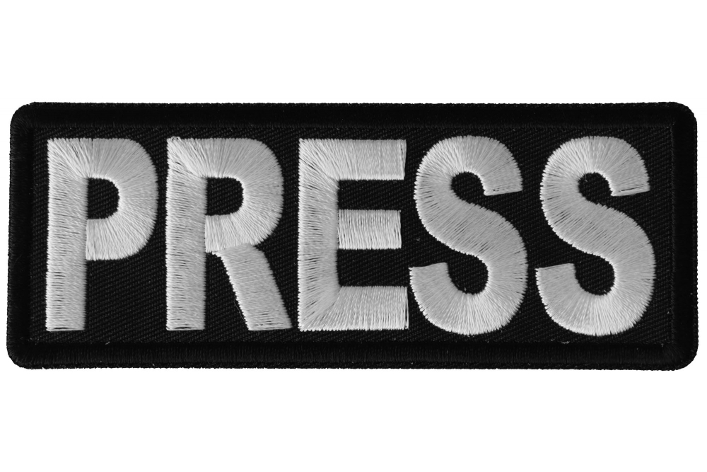 Media Or Press Black On White Cool Custom Velcro Patch