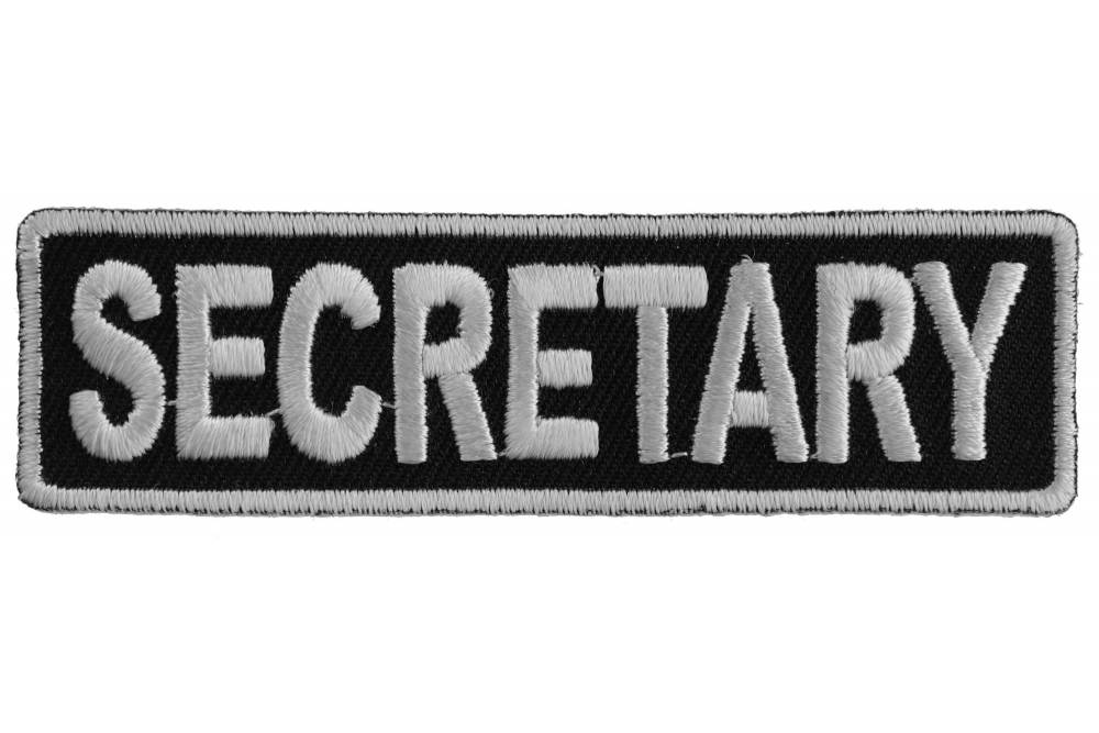 Secretary Patch, Motorcycle Club Patches for Bikers by Ivamis Patches