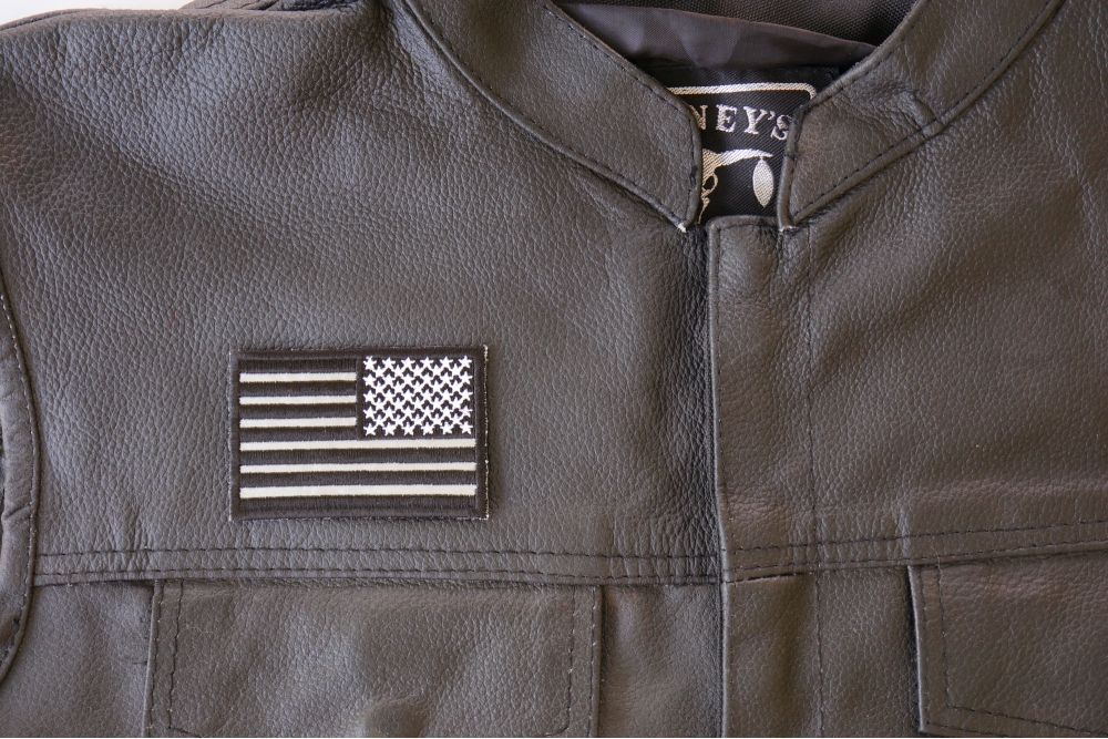 Reverse Black Reflective US Flag Patch