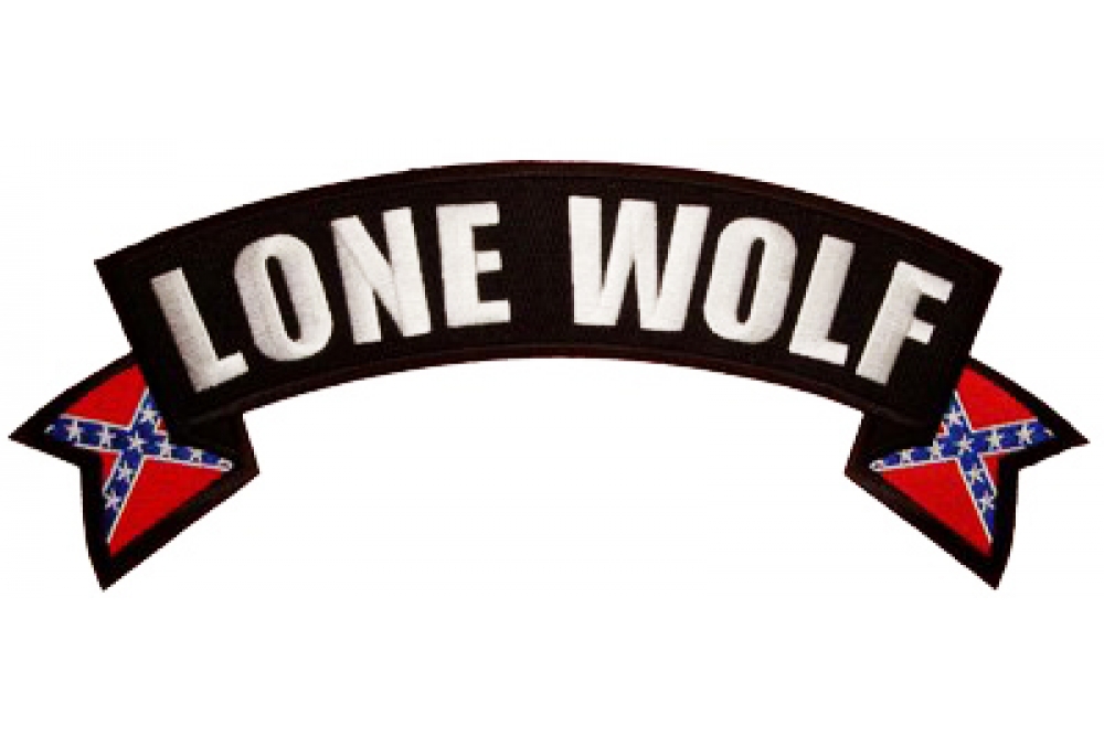 Lone Wolf Rebel Flag Rocker Patch