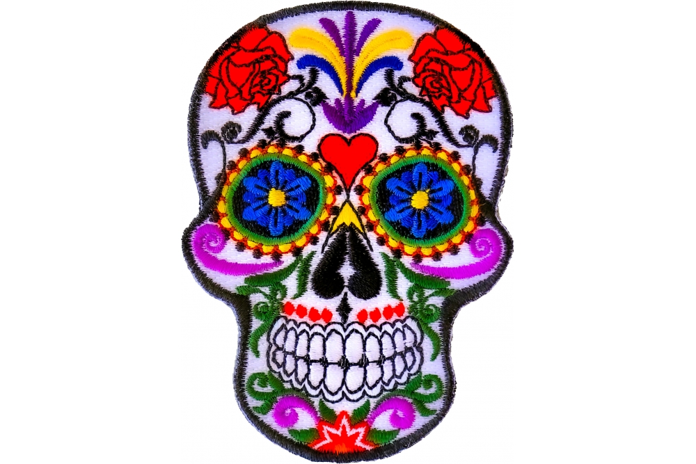 Sugar Skull Iron On Patch Skull Patches Thecheapplace