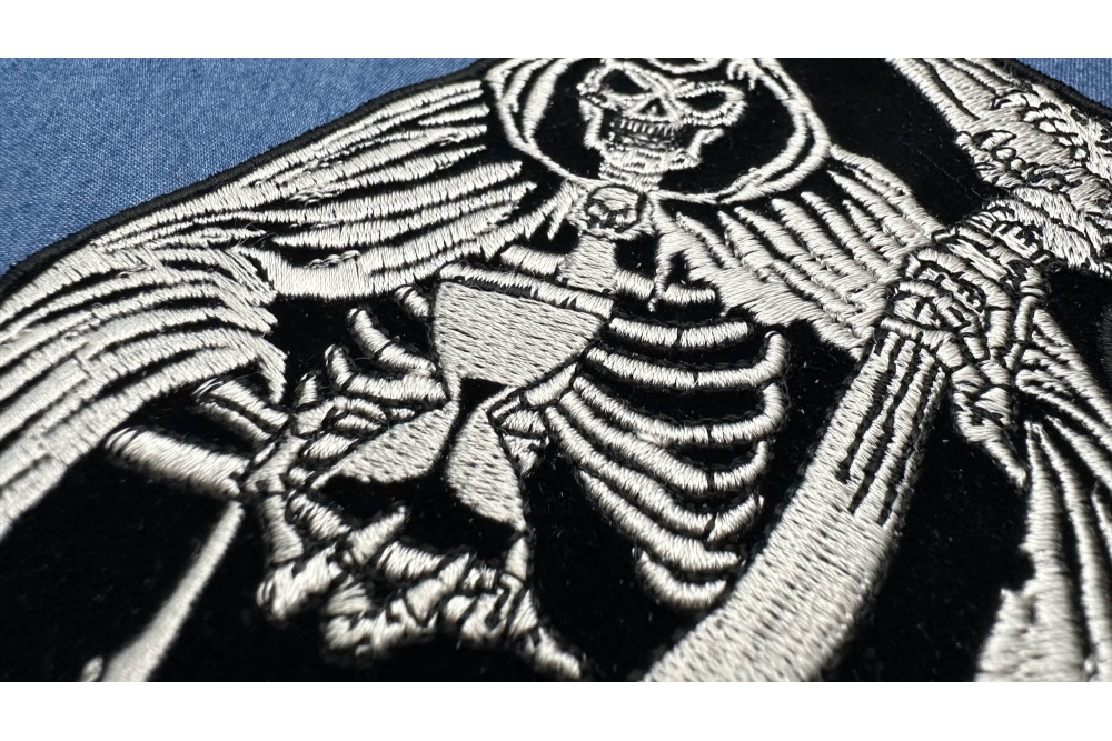 Sand Clock Reaper Patch, Large Skull Patches for Biker Jackets