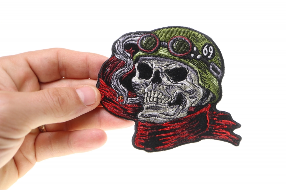 Portasigarette Metallo Vera Pelle Nera - 3D Biker Skull