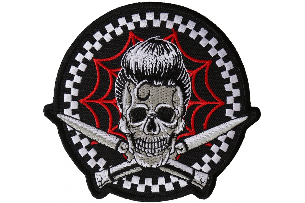 Skull Biker Patch Large Embroidered Patches For Clothing Punk