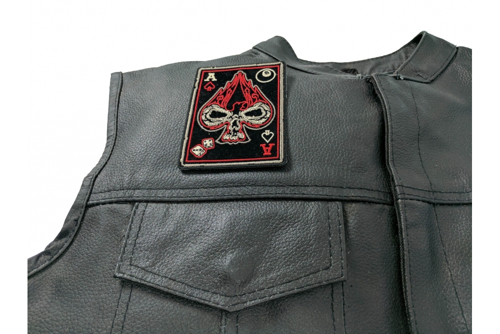 Ace Of Spades Skull Small Biker Patch | Skull Patches -TheCheapPlace