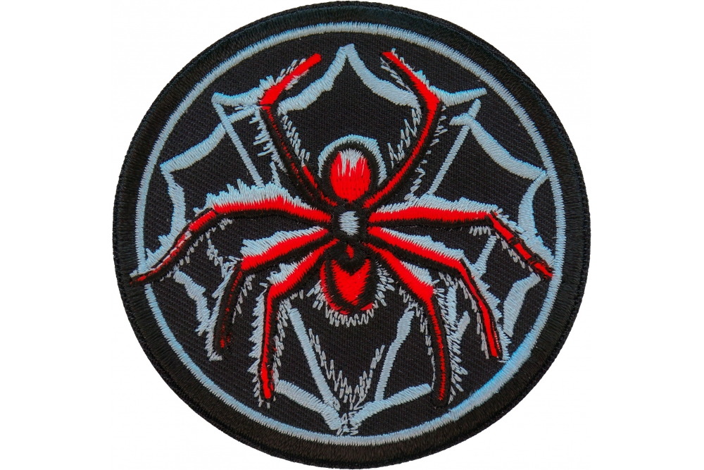Patch, Embroidered Patch (Iron-On or Sew-On), Red Spider Patch, 3 x 4