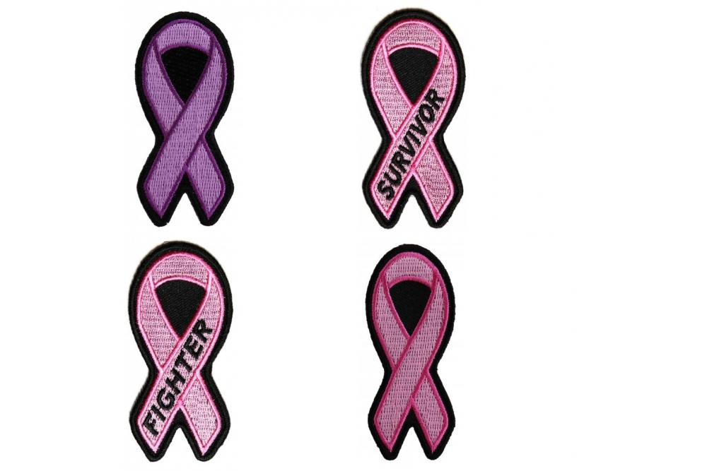 Breast Cancer Awareness Pink Ribbon Patch Set