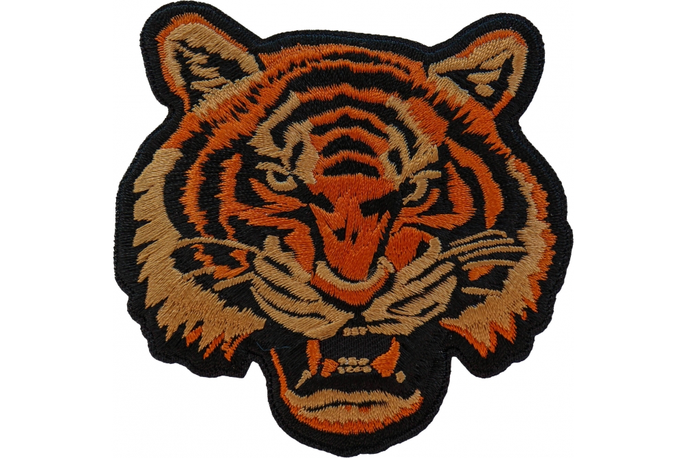 BENGAL TIGER PATCH Iron-on Embroidered Wild Animal Roaring 