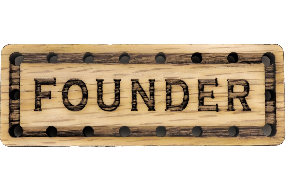 Founder Solid Oak Laser Engraved Wooden Patch