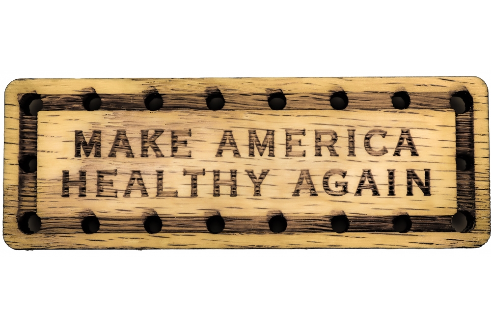 Make America Healthy Again Solid Oak Laser Engraved Wooden Patch