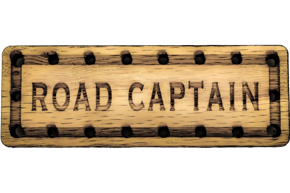 Road Captain Solid Oak Laser Engraved Wooden Patch