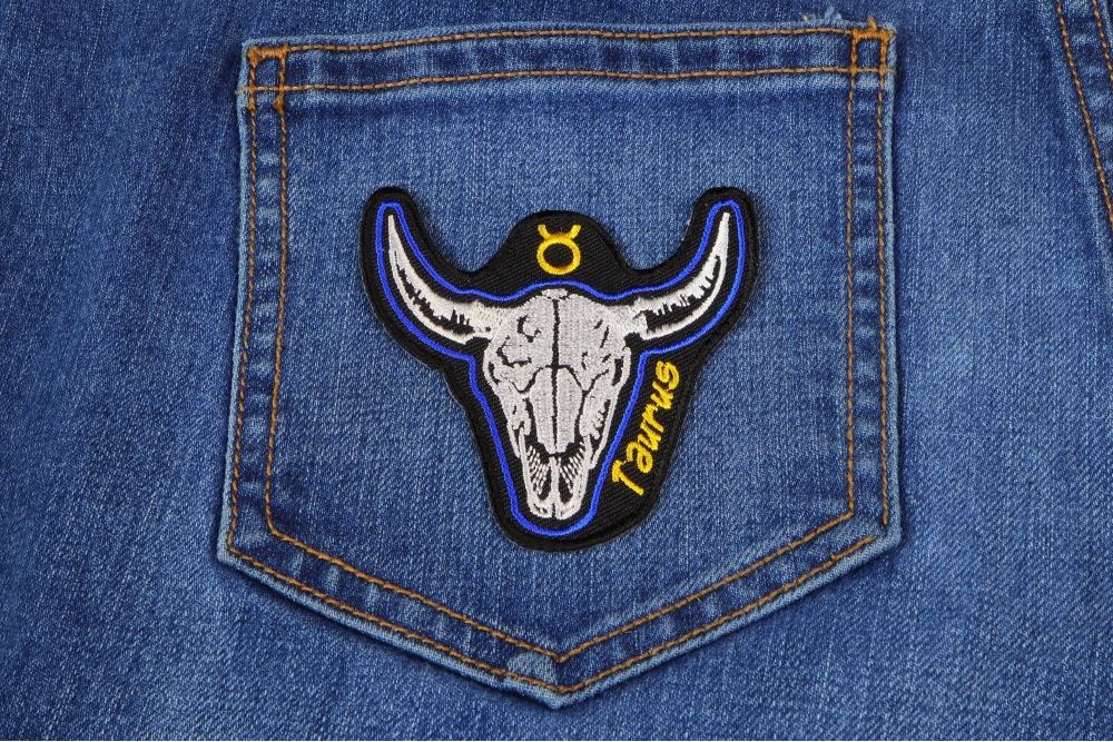 Taurus Skull Zodiac Sign Patch | Zodiac Sign Patches -TheCheapPlace